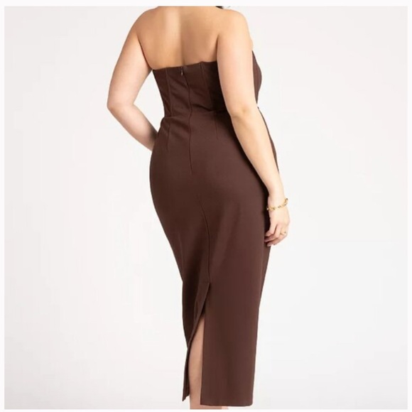 Eloquii Chocolate Strapless Dress - Picture 2 of 3